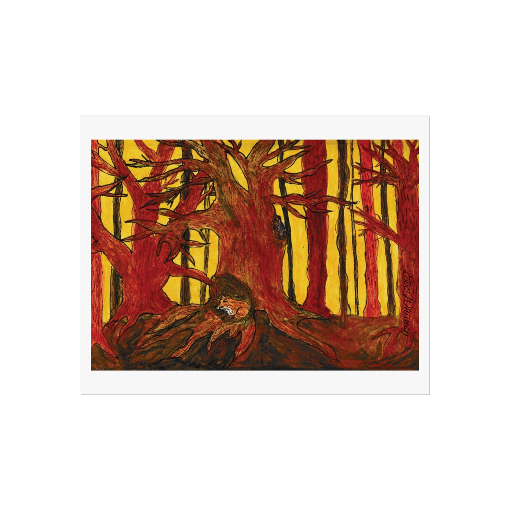 Fox in Autumn Woods Fine Art Poster