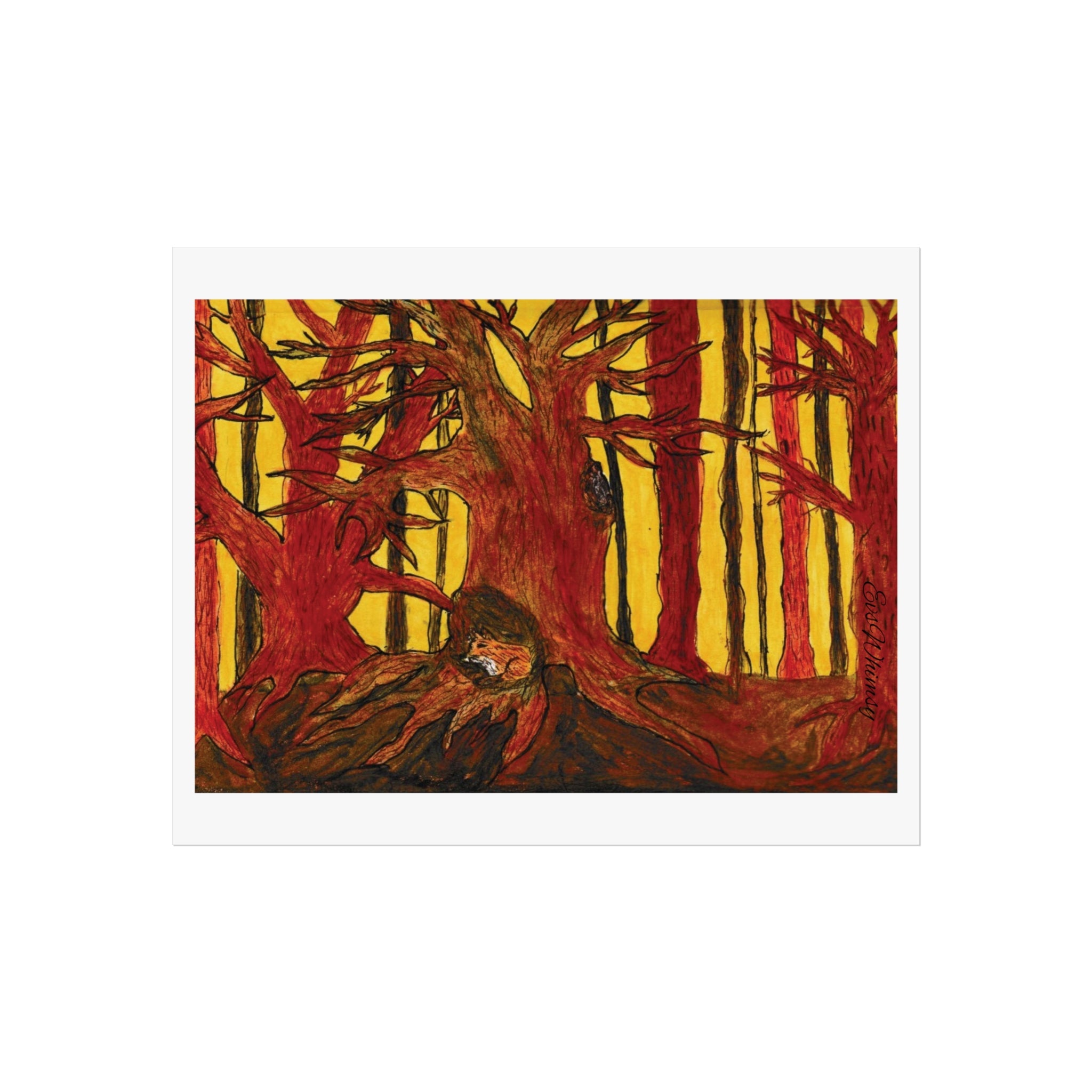 Fox in Autumn Woods Fine Art Poster