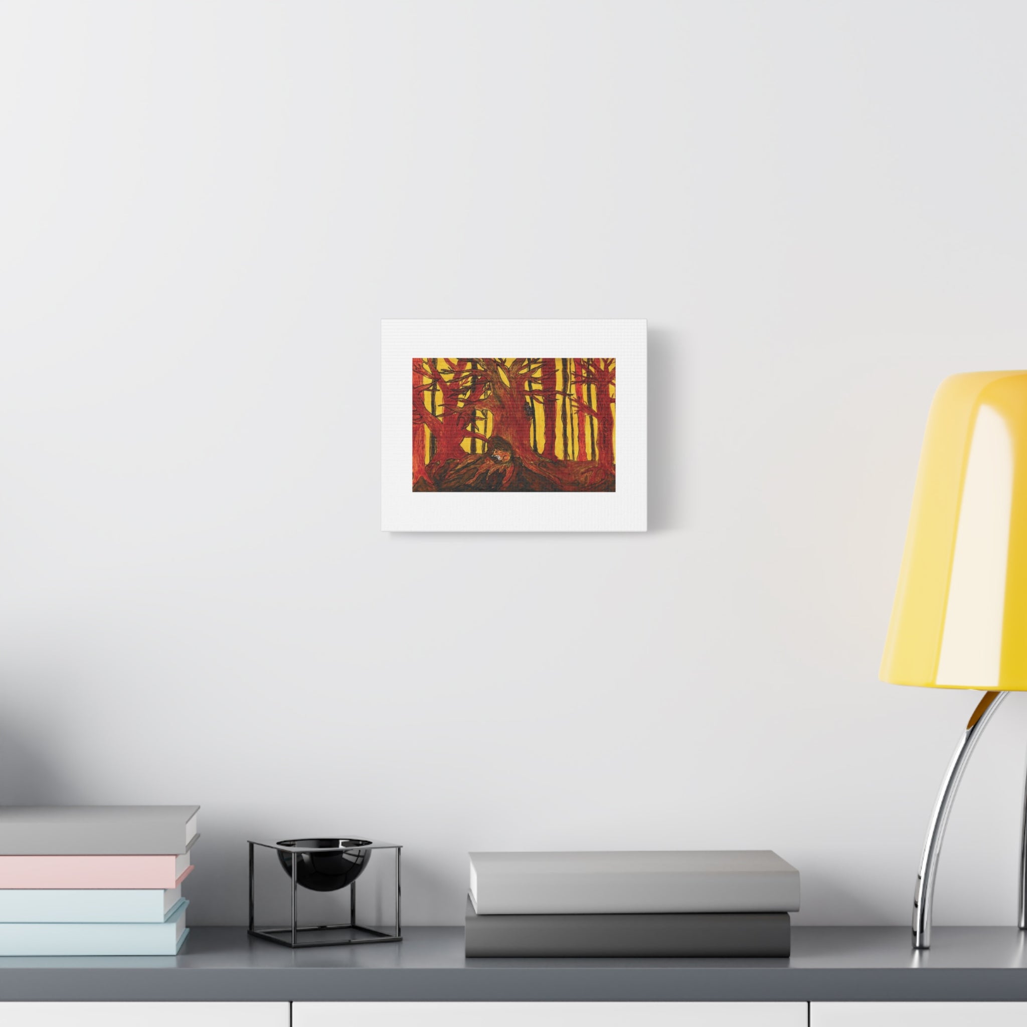 Autumn Forest and Fox - Matte Stretched Canvas